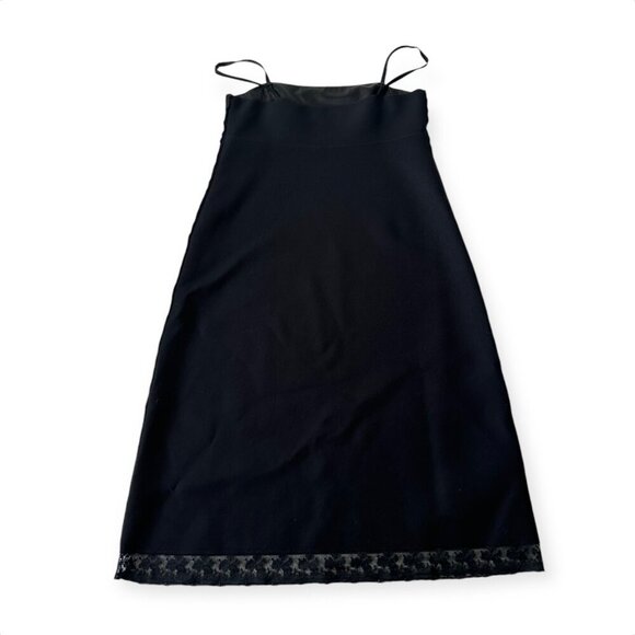 Prada Archival F/W 2005 Runway Opening Look Black Wool Lace Midi Dress IT46 - Picture 6 of 16